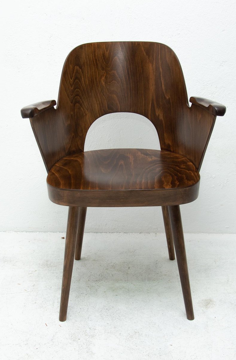 Bentwood Writing Desk Armchair by Radomír Hofman for Ton