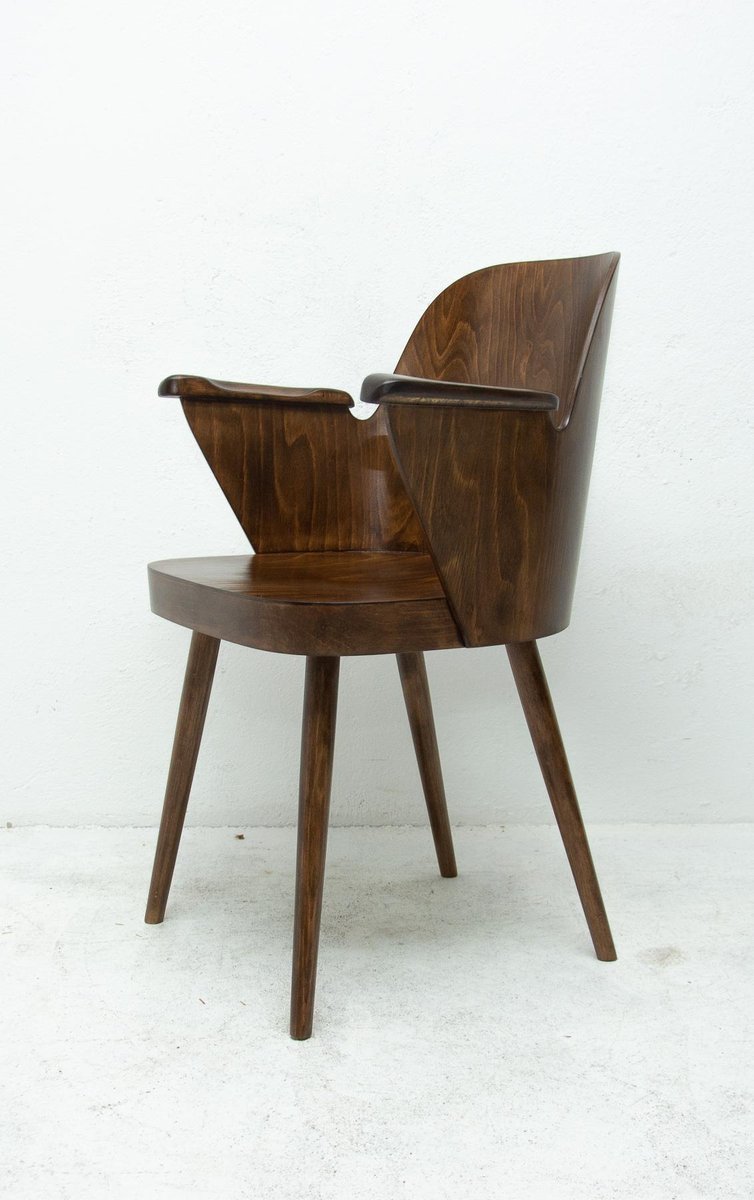 Bentwood Writing Desk Armchair by Radomír Hofman for Ton