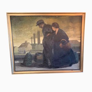 Berger, Industrial Landscape, 19th-Century, Oil on Canvas, Framed-VBM-1210182