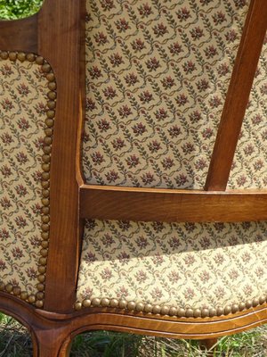 Bergere Armchairs in Walnut and Fabrics, 1940s, Set of 2-ABK-2032010