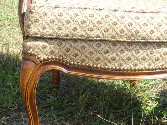 Bergere Armchairs in Walnut and Fabrics, 1940s, Set of 2-ABK-2032010