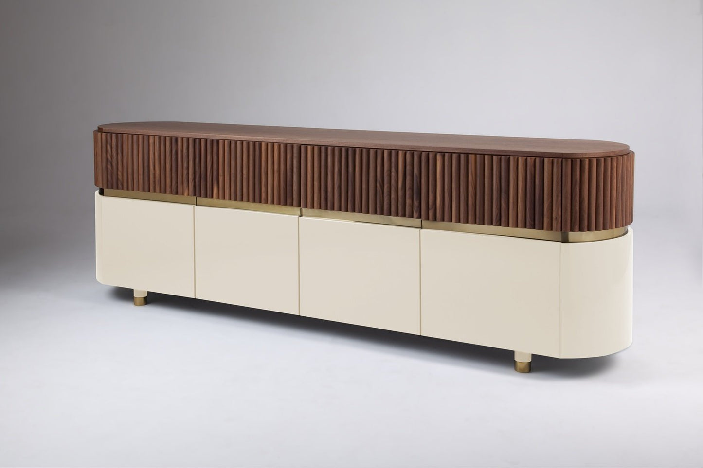 Berlin Sideboard in Ivory and Natural Walnut by Dooq Details