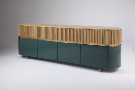 Berlin Sideboard in Olive and Natural Oak by Dooq Details