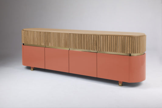 Berlin Sideboard in Powder and Natural Oak by Dooq Details