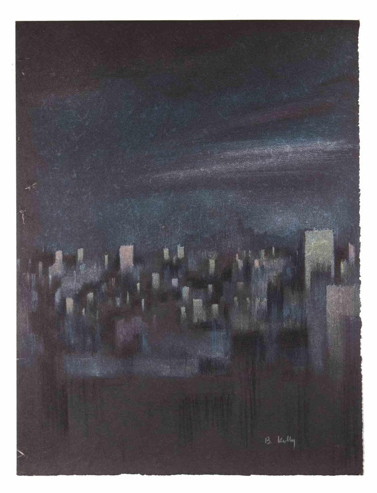 Bernadette Kelly, The Buildings in the Night, Mixed Media, 1980s