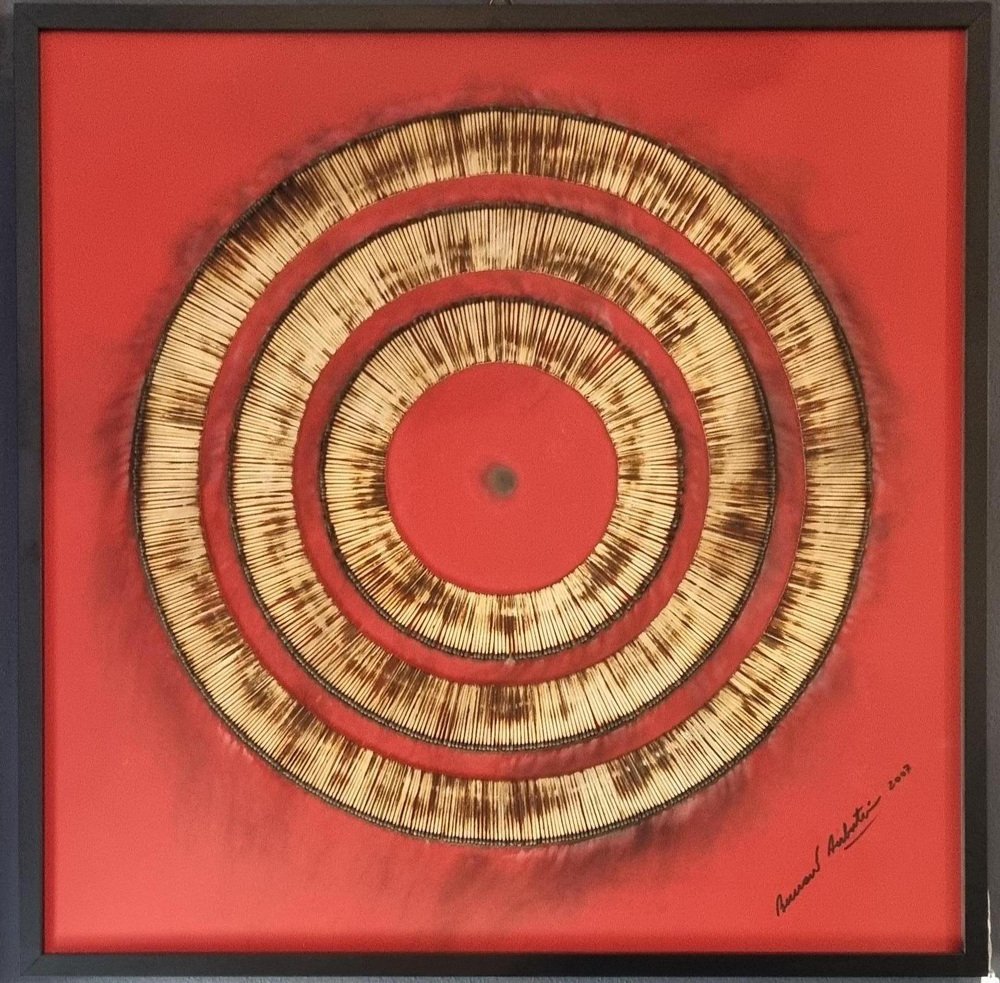 Bernard Aubertin, Dessin de Feu Sur Table Rouge, 2007, Painting