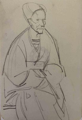 Bernard Bécan, The Old Man, Original Pencil Drawing, 1913-ZCI-1297891