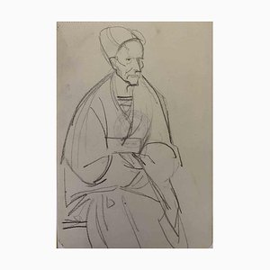 Bernard Bécan, The Old Man, Original Pencil Drawing, 1913-ZCI-1297891