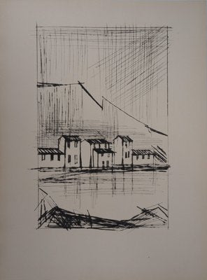 Bernard Buffet, Amalfi Coast (Naples), Original Etching-KHH-2023026