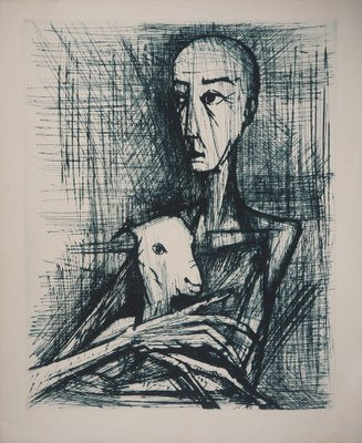 Bernard Buffet, Apocalypse, Saint Jean in Lamb, 1961, Original Engraving-KHH-1253744