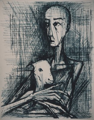 Bernard Buffet, Apocalypse, Saint Jean in Lamb, 1961, Original Engraving-KHH-1253744