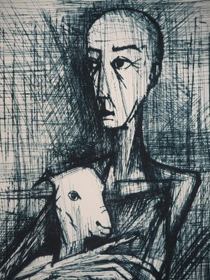 Bernard Buffet, Apocalypse, Saint Jean in Lamb, 1961, Original Engraving-KHH-1253744