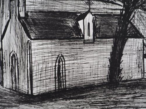 Bernard Buffet, Brittany, Chapel and Calvary, Original Engraving