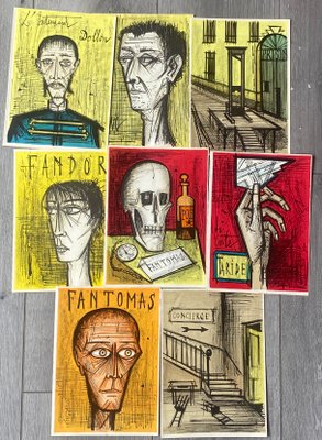 Bernard Buffet, Fantomas Series, 1967, Lithographs, Set of 9-ICD-1361116