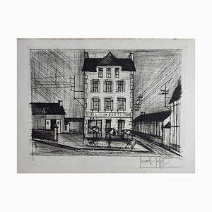 Bernard Buffet, Hôtel De La Poste, 1965, Etching-KHH-1333849