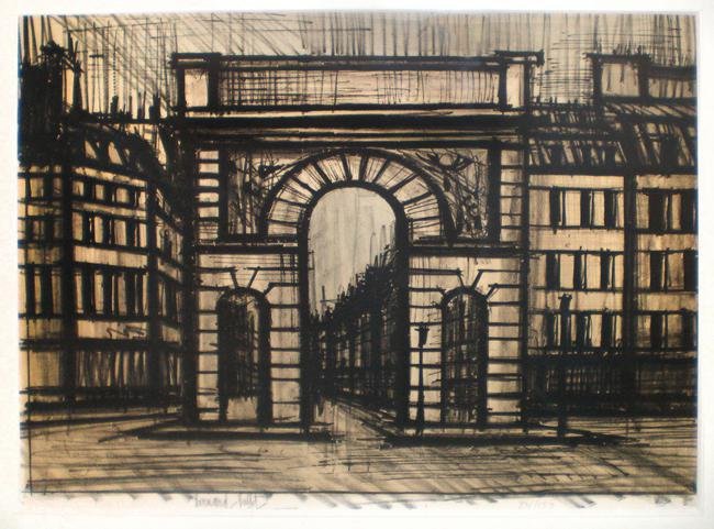 Bernard Buffet, La Porte Saint-Martin, 1962, Original Lithograph