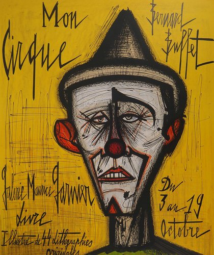 Bernard Buffet, My Circus, the Clown, 1968, Original Lithograph