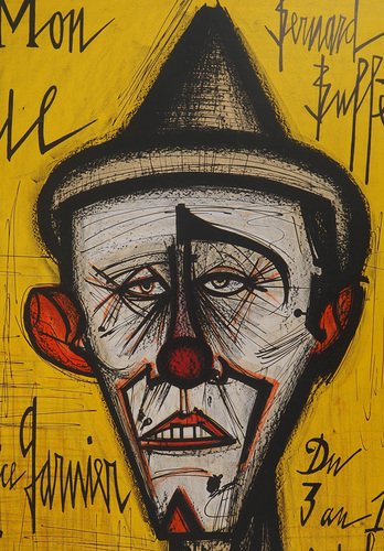 Bernard Buffet, My Circus, the Clown, 1968, Original Lithograph