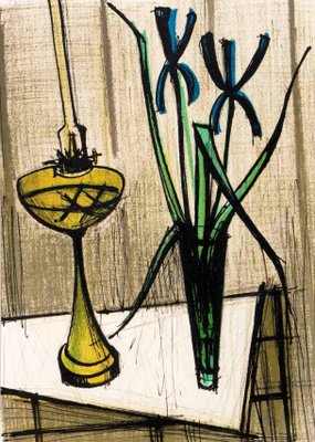 Bernard Buffet, Still Life with Irises, Original Lithograph-KHH-1253575