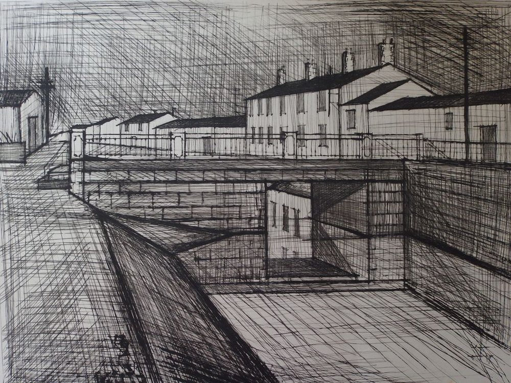 Bernard Buffet, The Canal, 1955, Original Signed Engraving