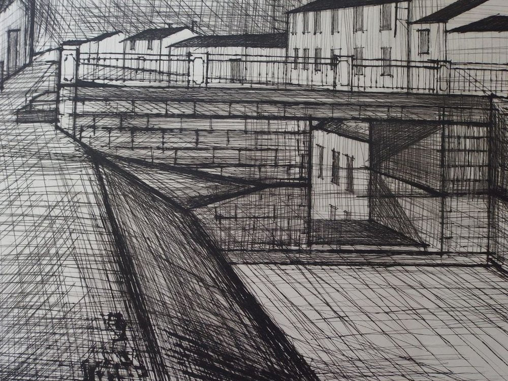 Bernard Buffet, The Canal, 1955, Original Signed Engraving