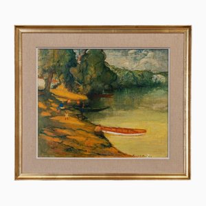 Bernard Devanne, At the Edge of the Water, Wood, Framed-QKG-1734604