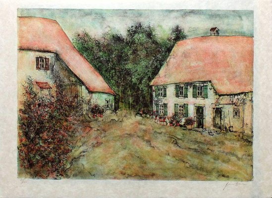 Bernard Gantner, Ferme fleurie, 1975, Lithograph-FMZ-1135649