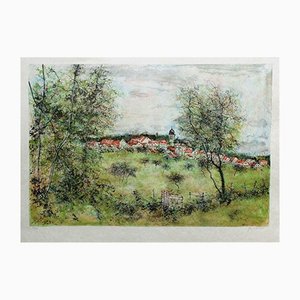 Bernard Gantner, Le village au printemps, 1975, Lithograph-FMZ-1135650