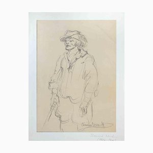 Bernard Naudin, Hunter, Original Pencil Drawing, Early 20th Century-ZCI-1403411