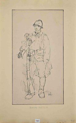 Bernard Naudin, Soldier, Original Woodcut Print, Early 20th Century-ZCI-1310270