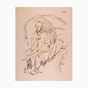 Bernard Naudin, The Coachman, Original Lithograph, Early 20th-Century-ZCI-1270496