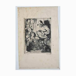 Bernard Naudin, The Little Beggar, Original Etching, Early 20th-Century-ZCI-1229805