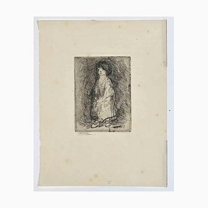 Bernard Naudin, The Little Bohémienne, Original Etching, Early 20th-Century-ZCI-1229839