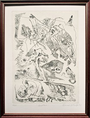 Bernard Schultze, Drollerie, Etching, Framed-QFT-1275149