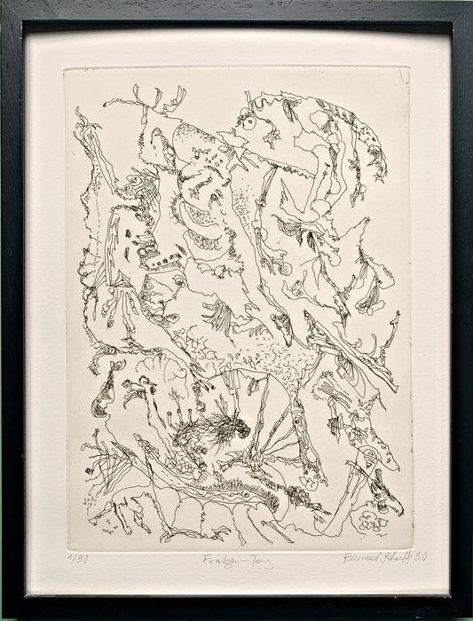 Bernard Schultze, Fratzen-Tanz, Etching, Framed