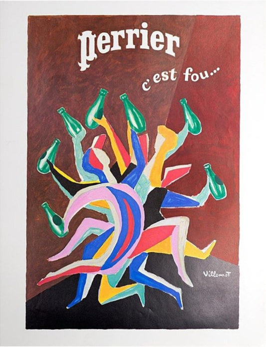 Bernard Villemot, Perrier C’est Fou, Original Poster, 1980