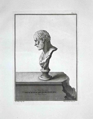 Bernardino Nolli, Ancient Roman Bust, Etching, Late 18th-Century-ZCI-972049