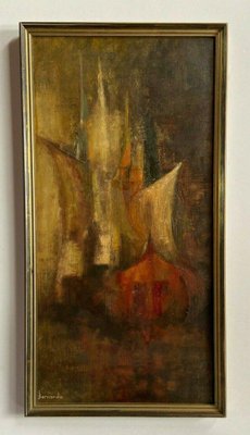 Bernardo, Abstract Composition, 1950, Oil on Cardboard-QKG-1330365