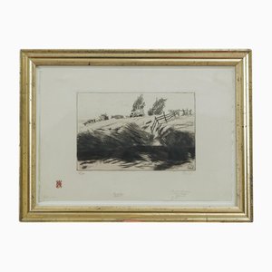 Bernhard Pankok, Cows by the Water, Etching-GCQ-2036521