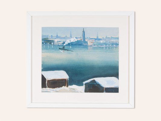 Bertel Nordström, Stockholm, Gouache on Paper, Framed-GPP-1146816