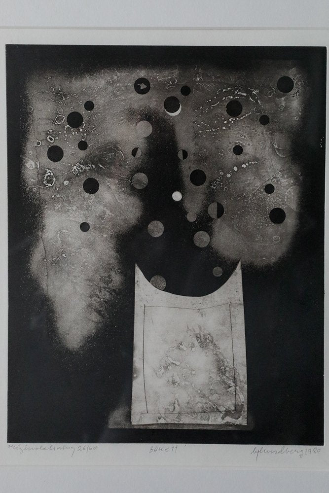 Bertil Lundberg, Bukett, Etching, 1980, Framed