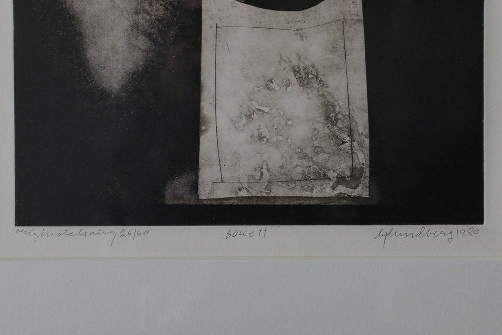 Bertil Lundberg, Bukett, Etching, 1980, Framed