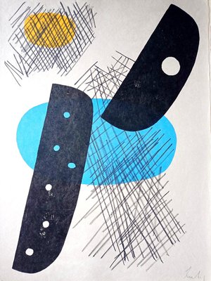 Berto Lardera, Abstract Geometric Composition 2, Original Lithograph, 1970-NRC-1794873