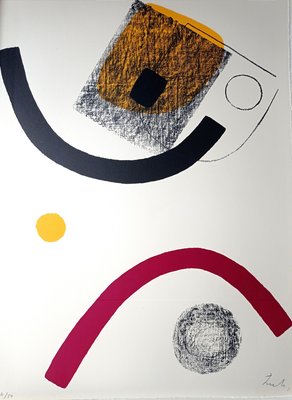 Berto Lardera, Abstract Geometric Composition, Original Lithograph on Arches Paper, 1974-NRC-1398244