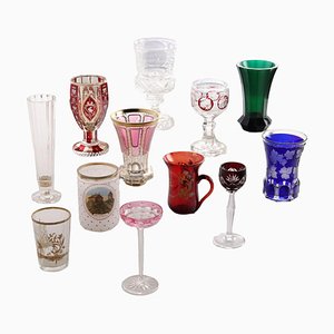 Beveled and Etched Glass Glasses, Set of 12-VMM-1383623