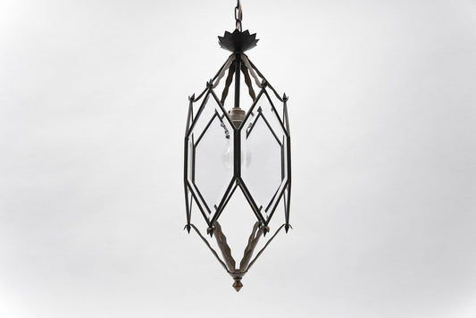 Beveled Glass and Brass Ceiling Light in the style of Adolf Loos for Lobmeyr, Austria , 1940s