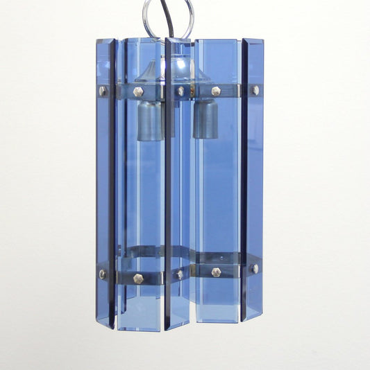 Beveled Murano Glass Ceiling Lamp from Veca, 1970s