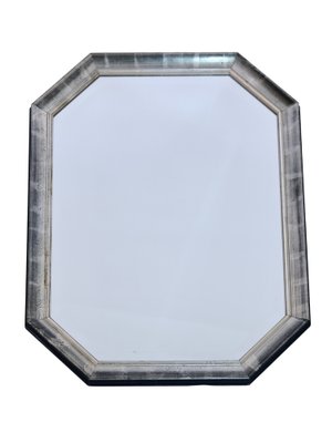 Beveled Wall Mirror with Silver and Black Frame, 1990s-CXC-1761832