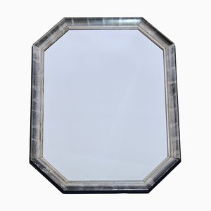 Beveled Wall Mirror with Silver and Black Frame, 1990s-CXC-1761832