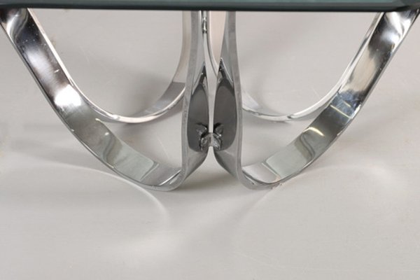 Bevelled Coffee Table in Chrome & Glass by Roger Spanger for Dunbar, USA, 1960s-HJY-1703513